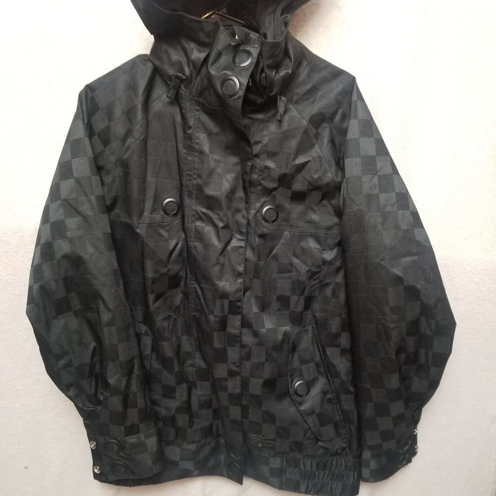 Nike SB Hooded Jacket Black Checkered Padded Skateboarding Coat Small - Picture 15 of 16
